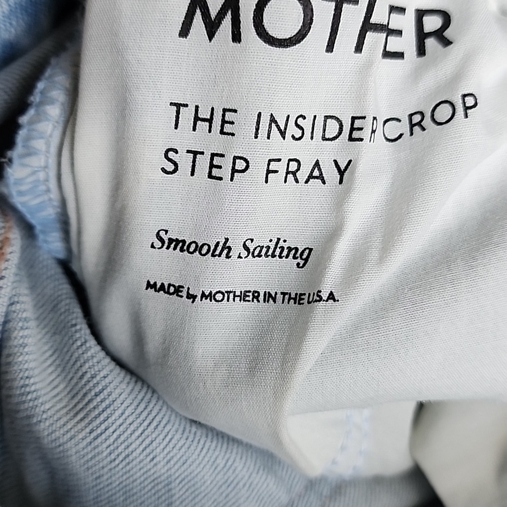 Mother The Insider Crop Step Fray Jeans In Smooth Sailing Size 24 - Picture 15 of 16